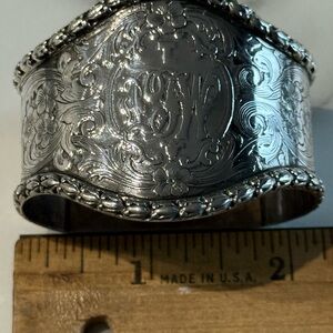 Beautiful Sterling Silver Theodore B Starr Acid Etched Floral Napkin Ring C 1890